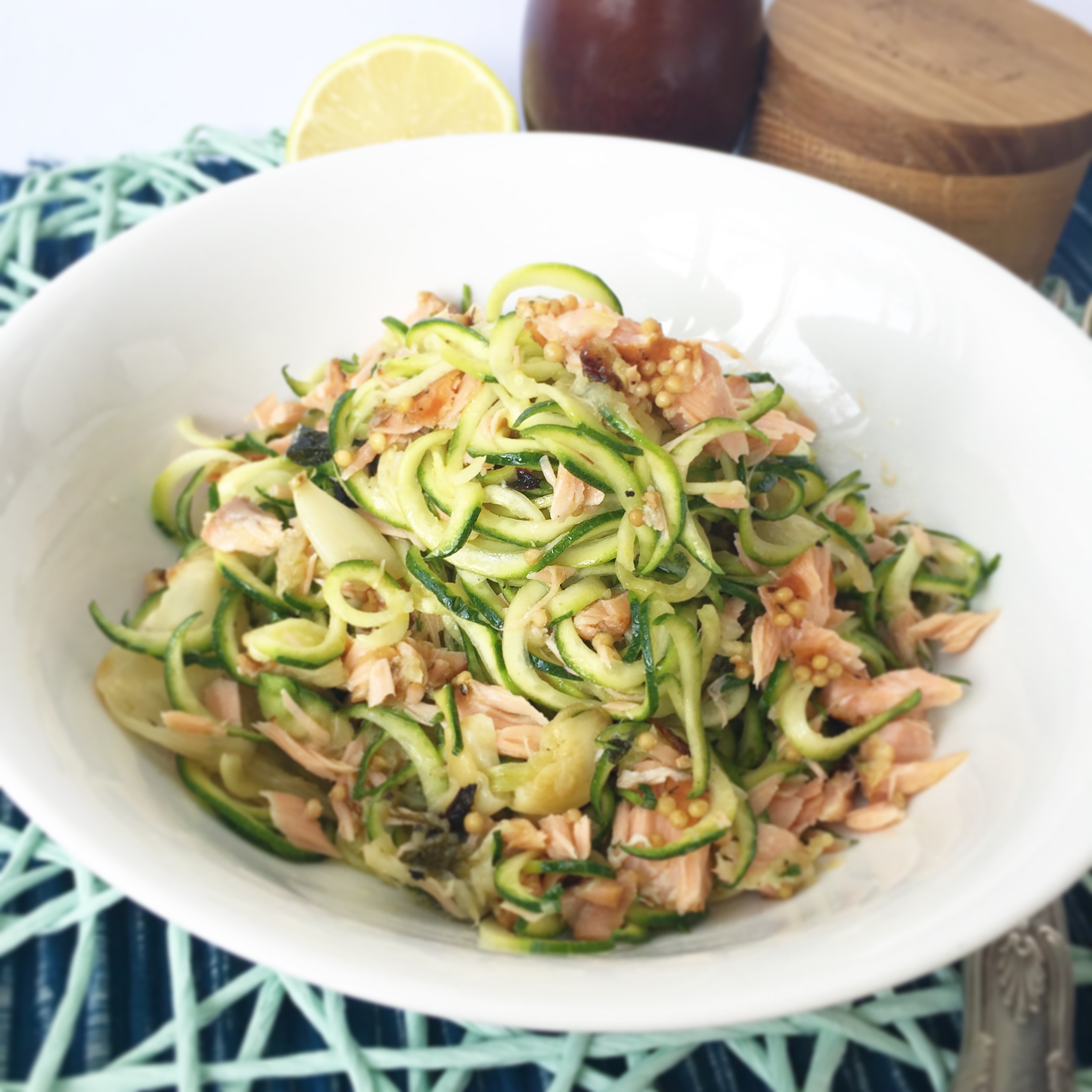 Zoodles with Roasted Fennel, Sage & Salmon
