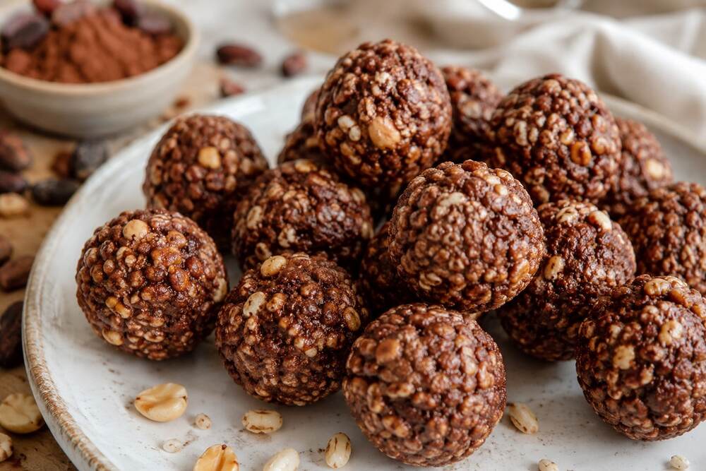 Nutty Puffed Rice Cacao Bites