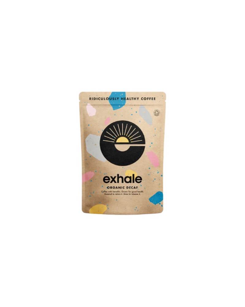 Exhale Medium Roast Ground Coffee - Mycotoxin free & Organic DECAF