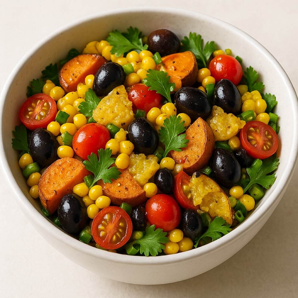 Roasted Lemon, Sweet Potato & Corn Salad