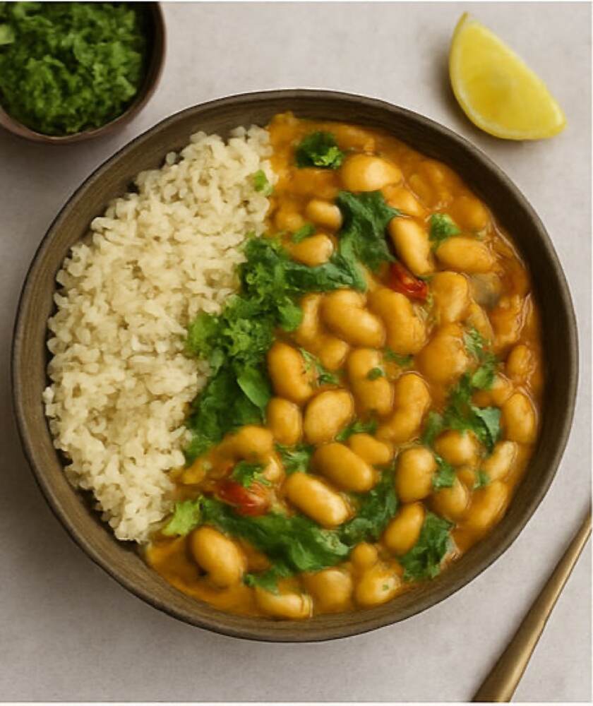 Butter Bean Curry with Lemongrass Rice