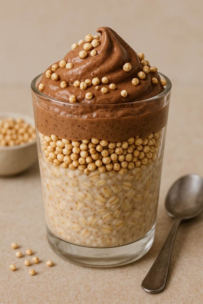 Chocolate 'Nice' Cream & Overnight Oats Breakfast Parfait