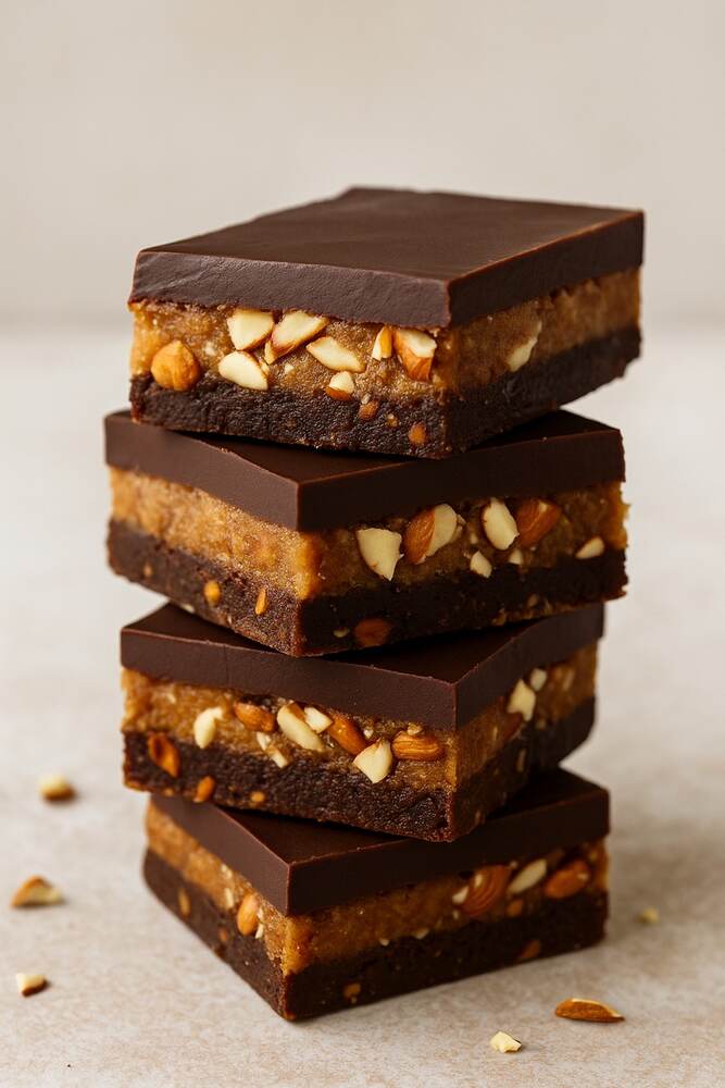 Bite-Size Chocolate Caramel Maca Bars