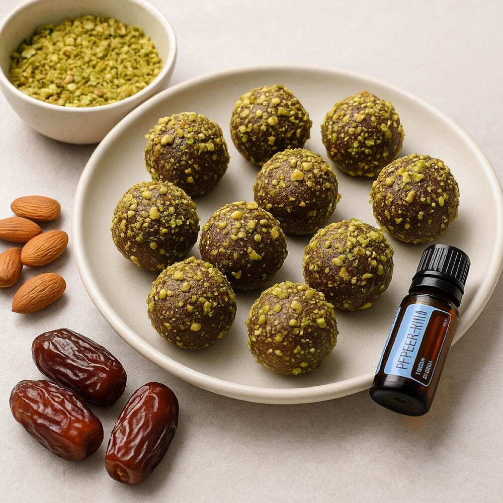Mint Chocolate Energy Balls & Some Info On Essential Oils