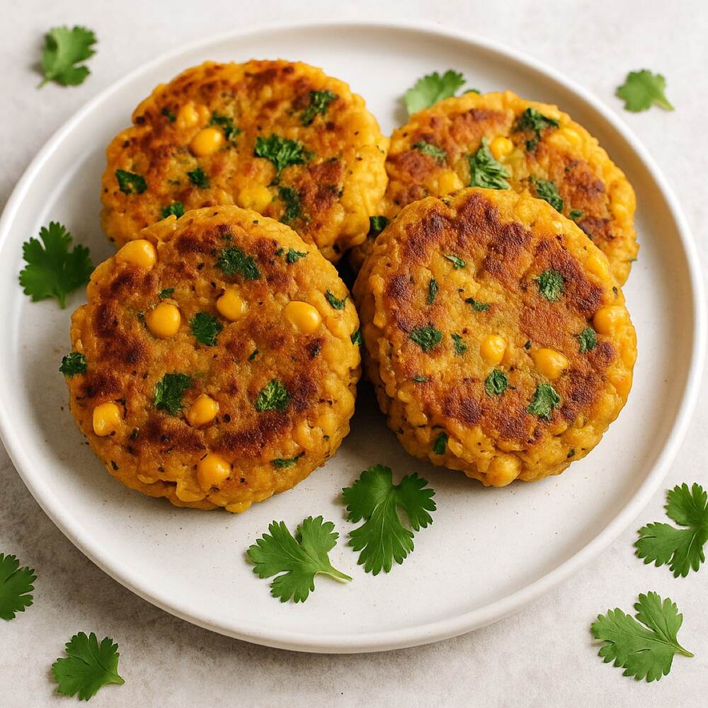 Vegan No-Fry Chickpea & Sweetcorn Fritters