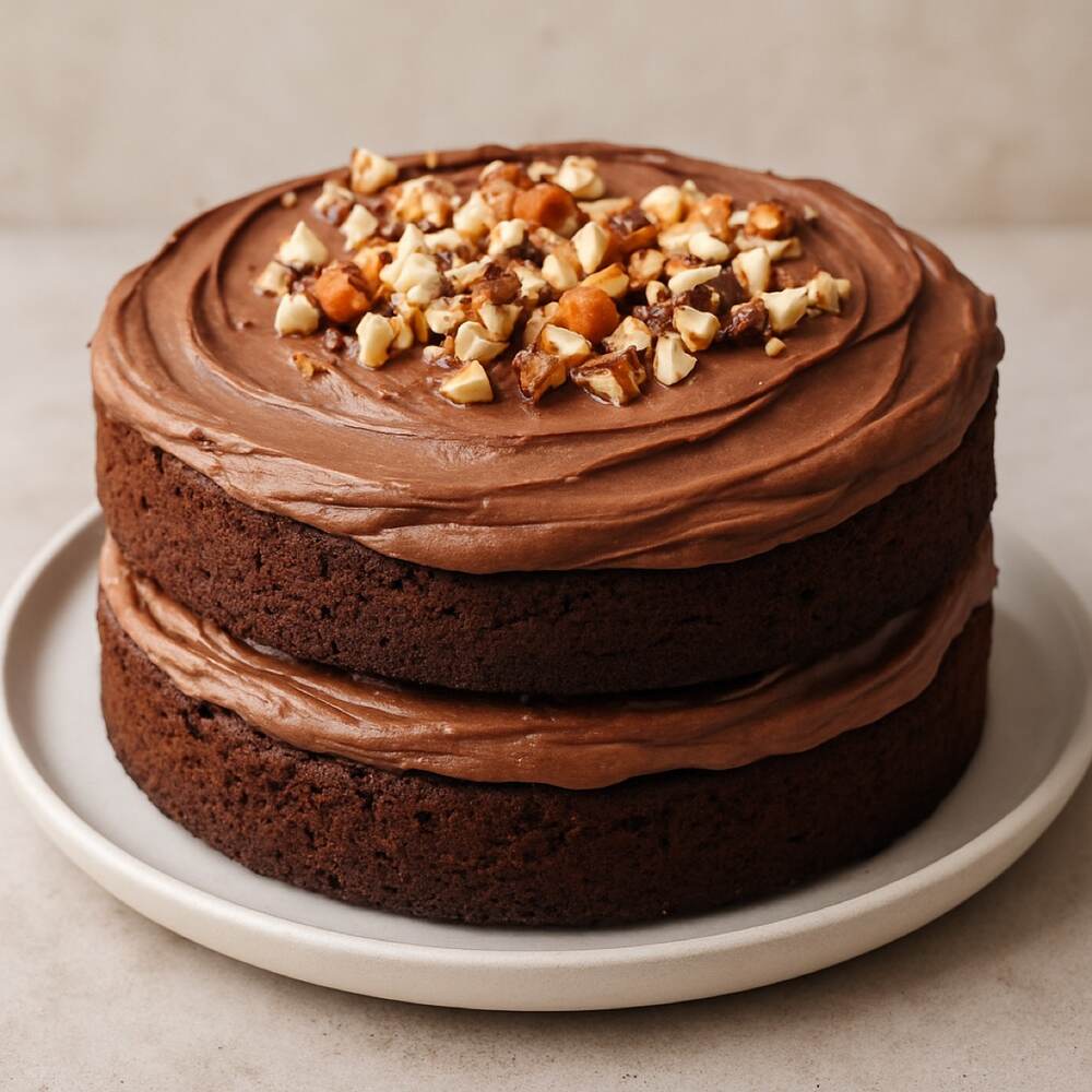 Nutella Cake with Banana Caramel Frosting