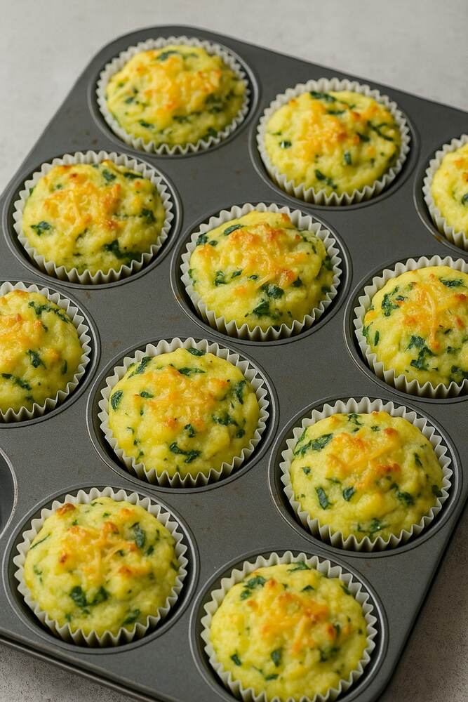 Leftover Mashed Potato & Spinach Muffins - Toddler Recipe