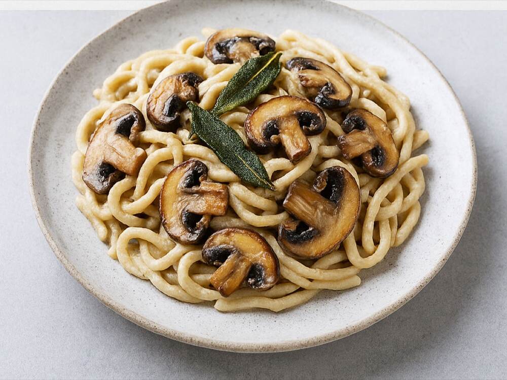 Creamy Porcini Pasta with Crispy Sage