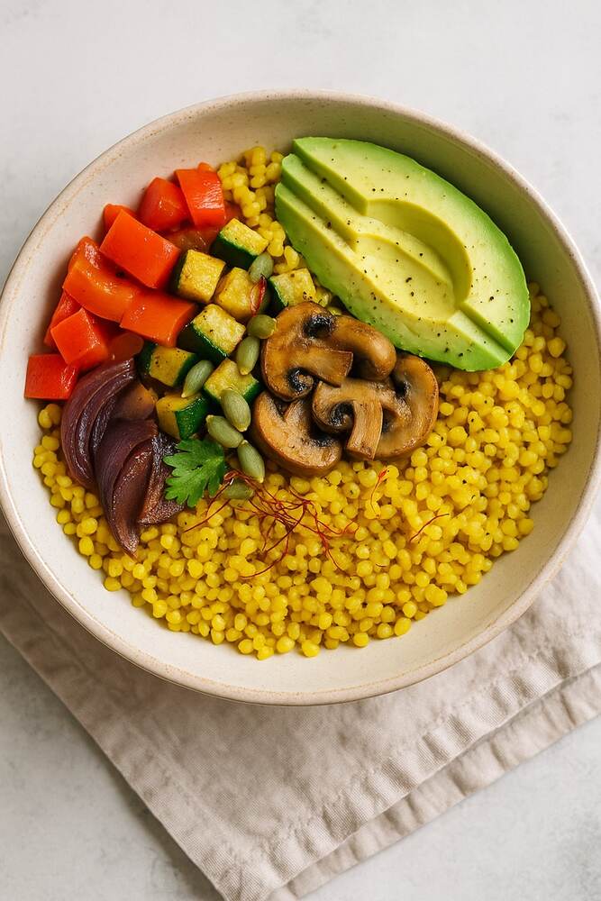 Turmeric & Saffron Roasted Veg Buckwheat Bowl