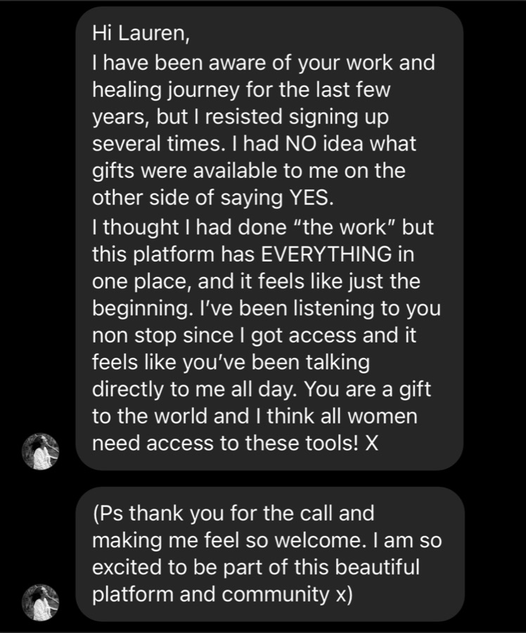 A new member saying RISE has everything in one place and she has been listening non stop